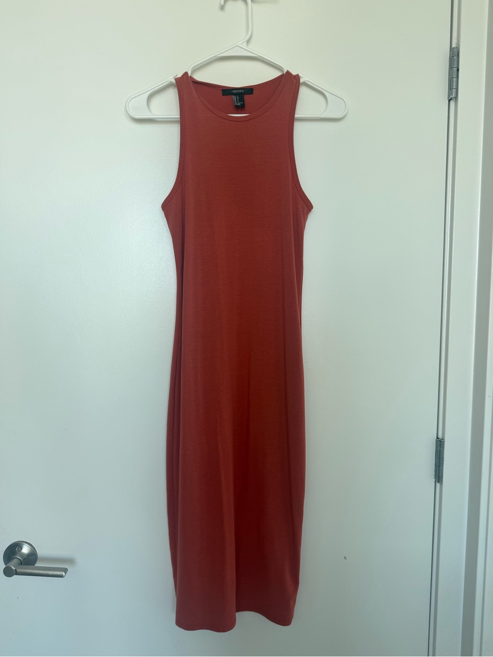 Sleeveless Midi Dress in Rust